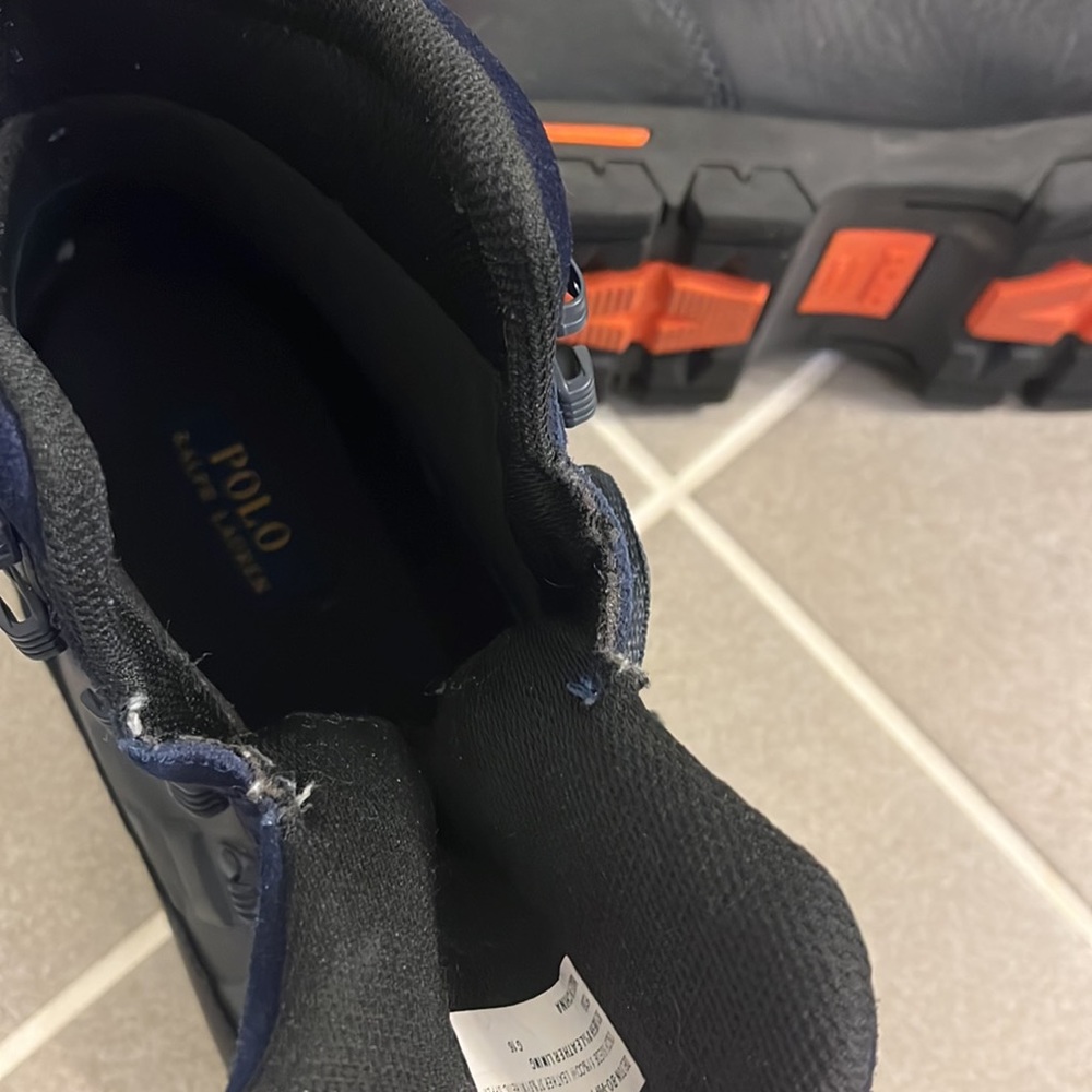 Polo Ralph Lauren Delton Winter Boots navy blue orange Mens Size 12 - Picture 15 of 15
